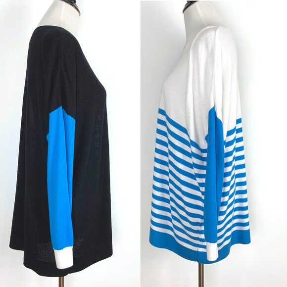 Planet by Lauren G Color Block Crew Neck Light Knit Lagenlook Sweater Sz OS - Picture 5 of 16